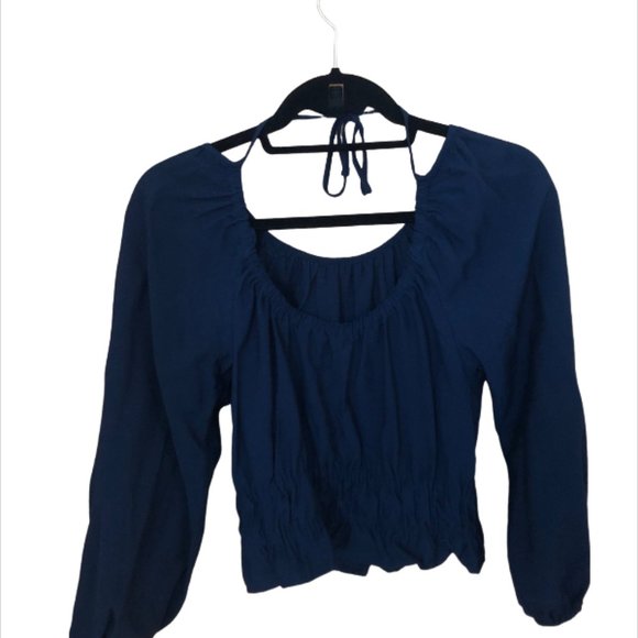 Madewell NWT Twill Tie-Back Cutout Top - Picture 4 of 7